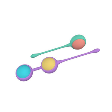 Stylish Party Colour Boly Kegel Training Beads Set with four uniquely weighted balls, perfect for luxurious pelvic health training.